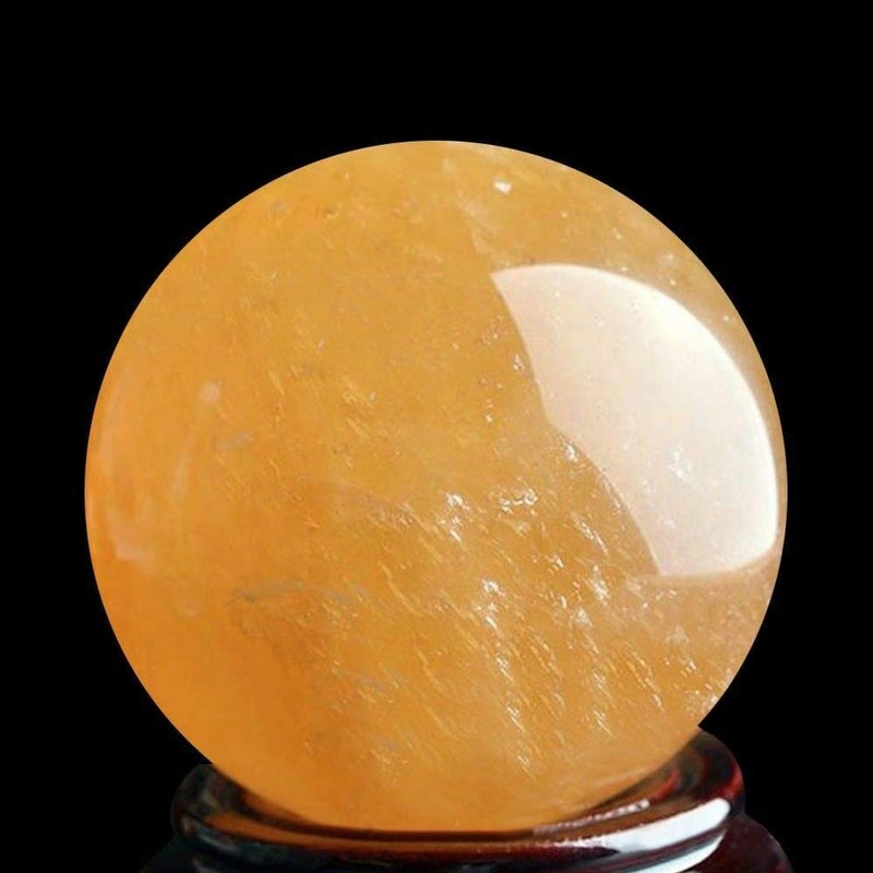 Wixine 1Pcs 40mm Yellow Citrine Quartz Crystal Sphere Ball Healing Gemstone - Image 4